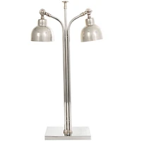 2ft. Silver Stainless Steel Desk Lamp with Dual Shades