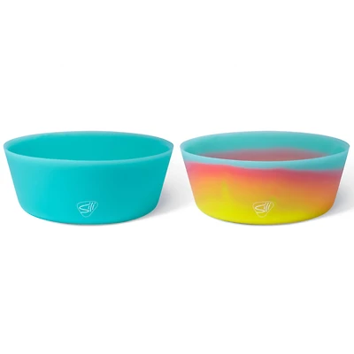 Silipint® 18oz. Aqua & Aurora Silicone Squeeze-A-Bowl Set