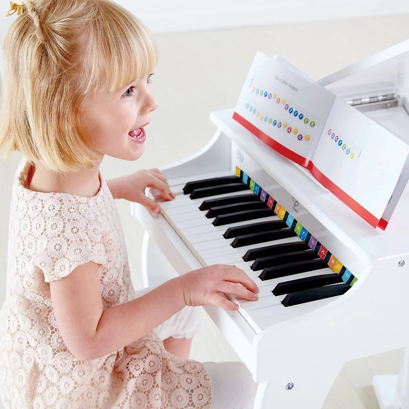 Hape Deluxe White Grand Piano Thirty-Key Piano Toy