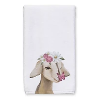 Cute Baby Goat Butterfly Flowers 16" x 25" Towel Set