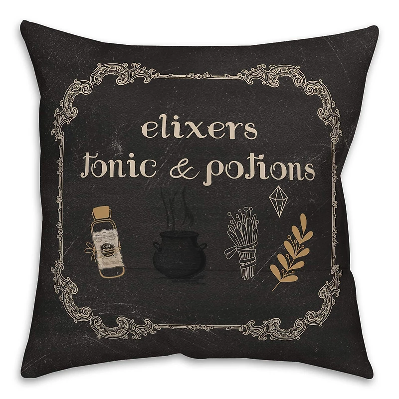 Elixers Tonic Potions 2 18" x 18" Throw Pillow