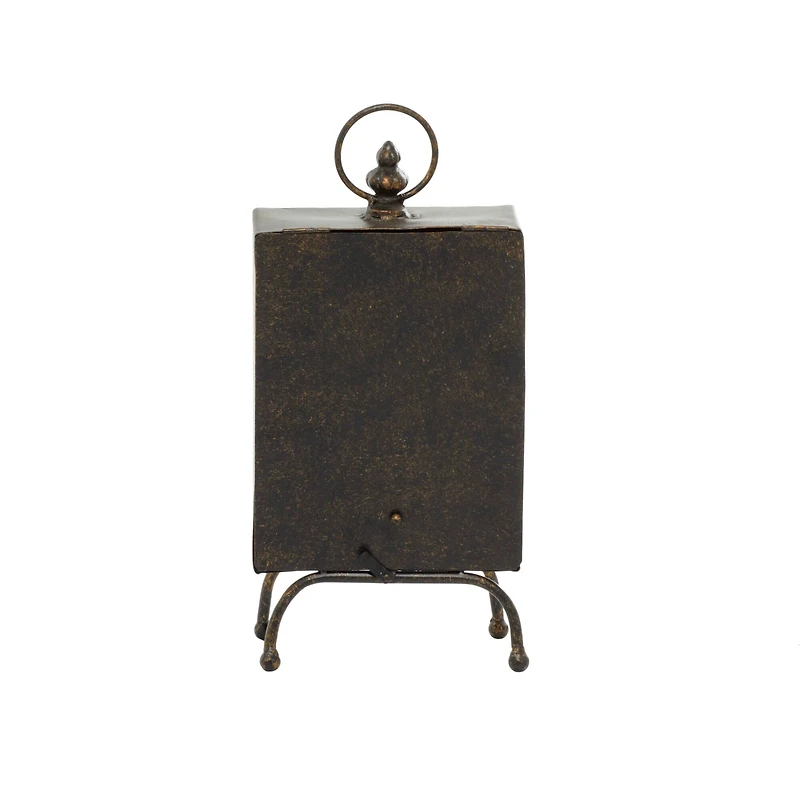 Brass Metal Rustic Clock, 14" x 8" x 4"
