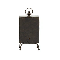Brass Metal Rustic Clock, 14" x 8" x 4"