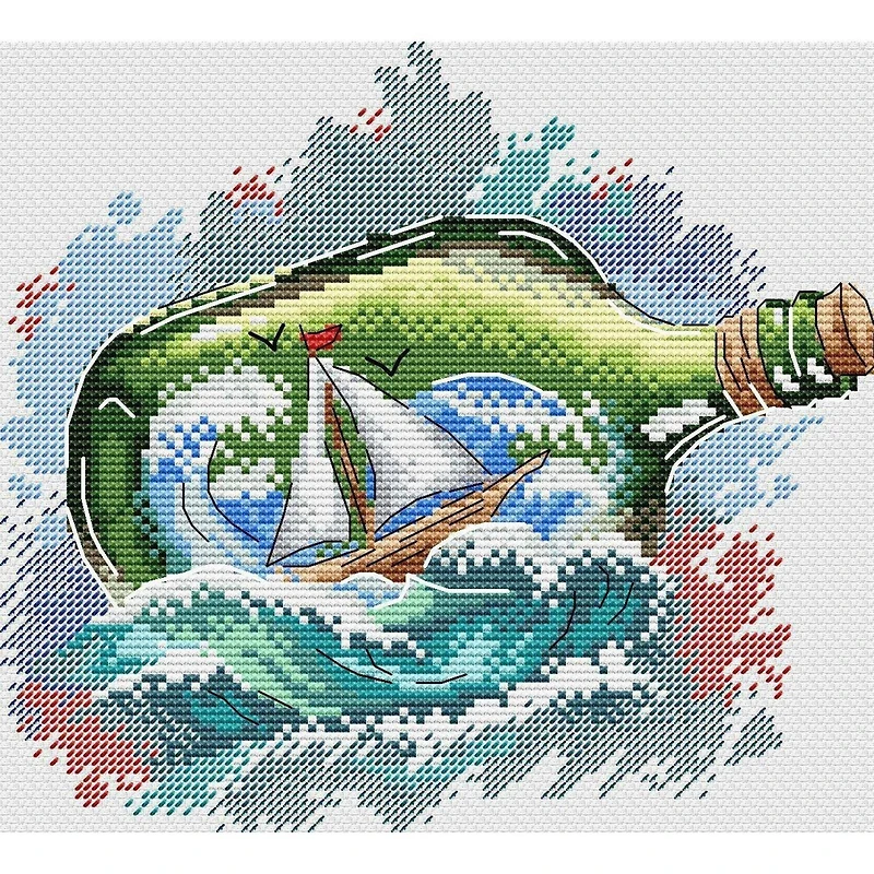 MP Studia Message In A Bottle Counted Cross Stitch Kit