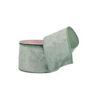 2.5" x 20ft. Sage Wired Velvet Ribbon by Celebrate It®
