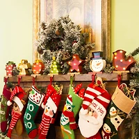 Glitzhome® 7.5" Marquee LED Gift Box Stocking Holder