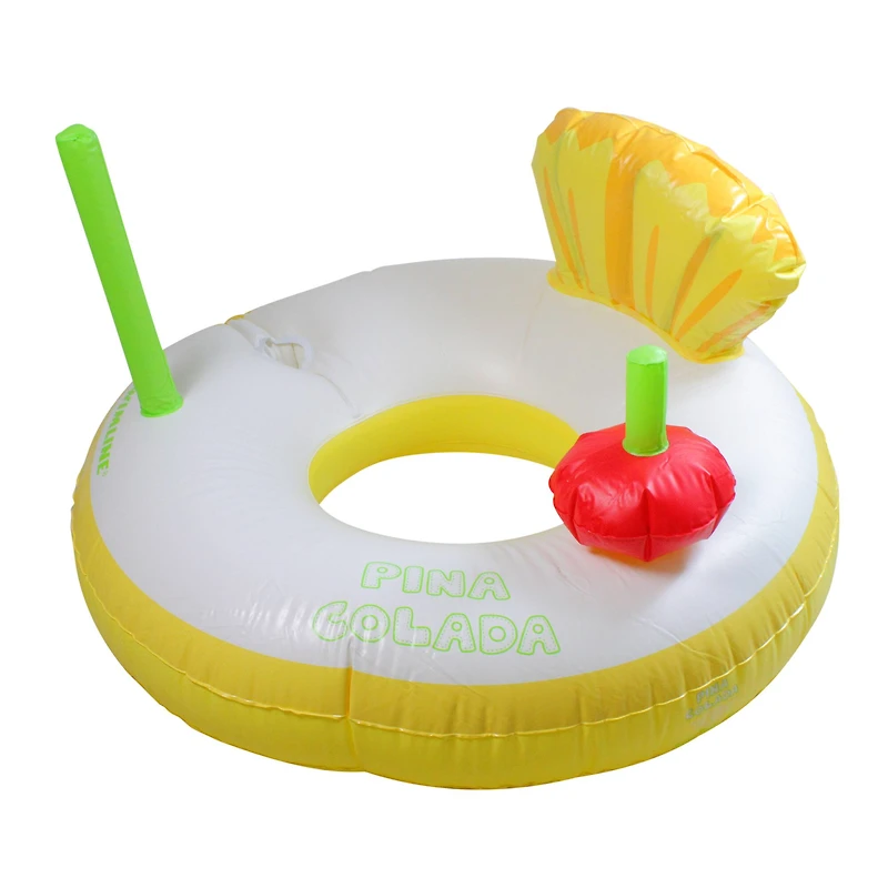 41" Inflatable Yellow & White Pina Colada Swimming Pool Ring Float