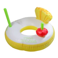 41" Inflatable Yellow & White Pina Colada Swimming Pool Ring Float