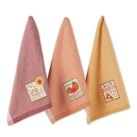 DII® Autumn Gingham Embellished Dishtowel Set