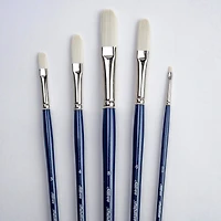Silver Brush Limited Bristlon Long Filbert Brushes, Set of 5