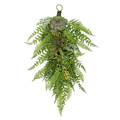 28" Leaves & Succulents Teardrop Swag