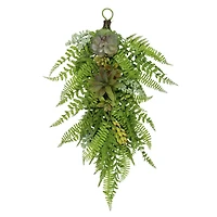 28" Leaves & Succulents Teardrop Swag