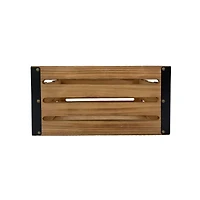 14.25" Natural Brown Wood & Metal Crate by Ashland®
