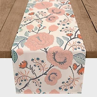 Pink Navy Floral 16" x 72" Cotton Twill Runner