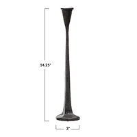 Hello Honey® 14'' Black Cast Iron Taper Candle Holder