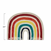 Hello Honey® 9.5" Hand-Painted Debossed Stoneware Rainbow Plate