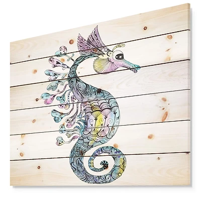 Designart - Colorful Seahorse Watercolor