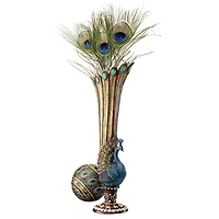Design Toscano 13.5" Peacock Bud Vase, 2ct.