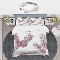 Designart 'Pineapple Summer Bliss III' Mid-Century Duvet Cover Set