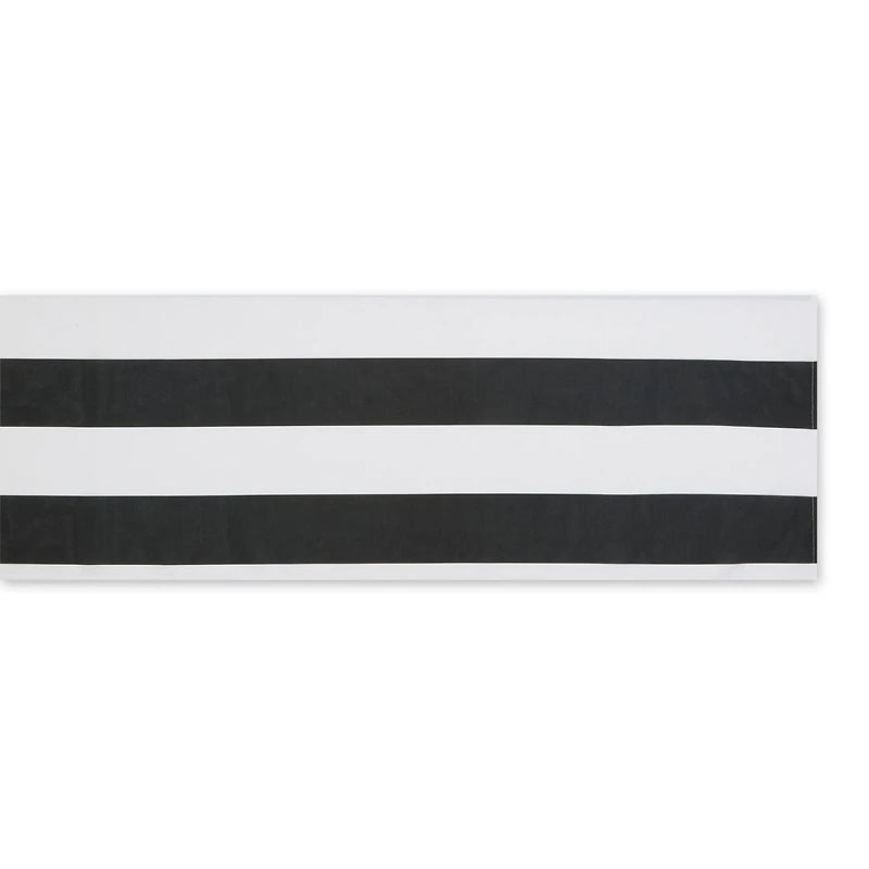 Black Cabana Stripe Print Outdoor Table Runner,, 14" x 72"