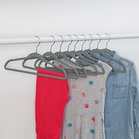 Honey Can Do Gray Slim Profile Rubber Kids Hangers, 10ct.