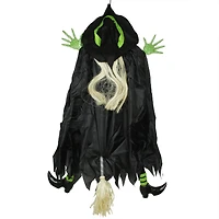 4.5ft. Black & Green Flying & Crashing Wicked Witch Hanging Halloween Decoration