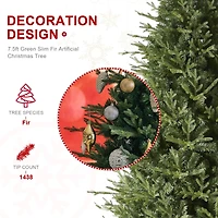 7.5ft. Unlit Green Slim Fir Artificial Christmas Tree