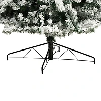 9ft. Pre-Lit Flocked Rock Springs Spruce Artificial Christmas Tree, Clear LED Lights