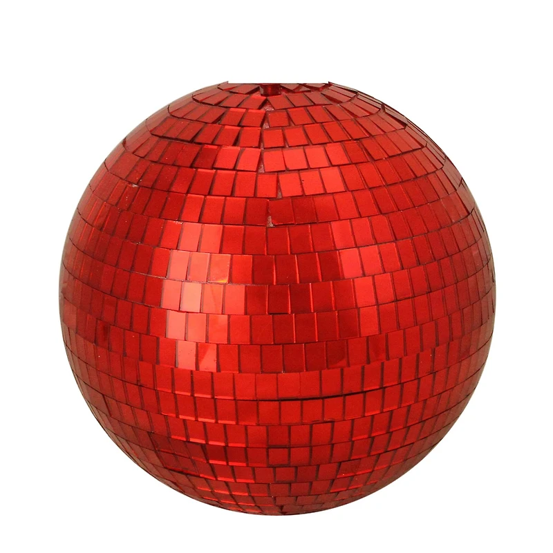 8" Shiny Red Hot Mirrored Disco Glass Christmas Ball Ornament
