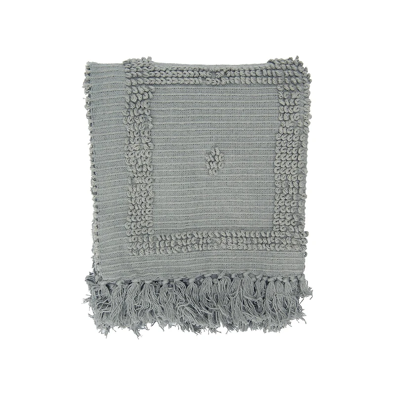 Hello Honey® Grey Cotton Chenille Throw Blanket