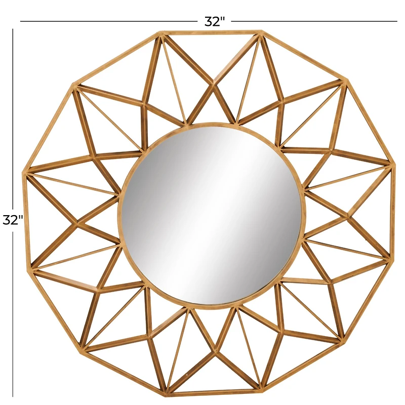 32" Gold Glam Metal Wall Mirror