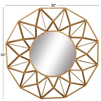 32" Gold Glam Metal Wall Mirror