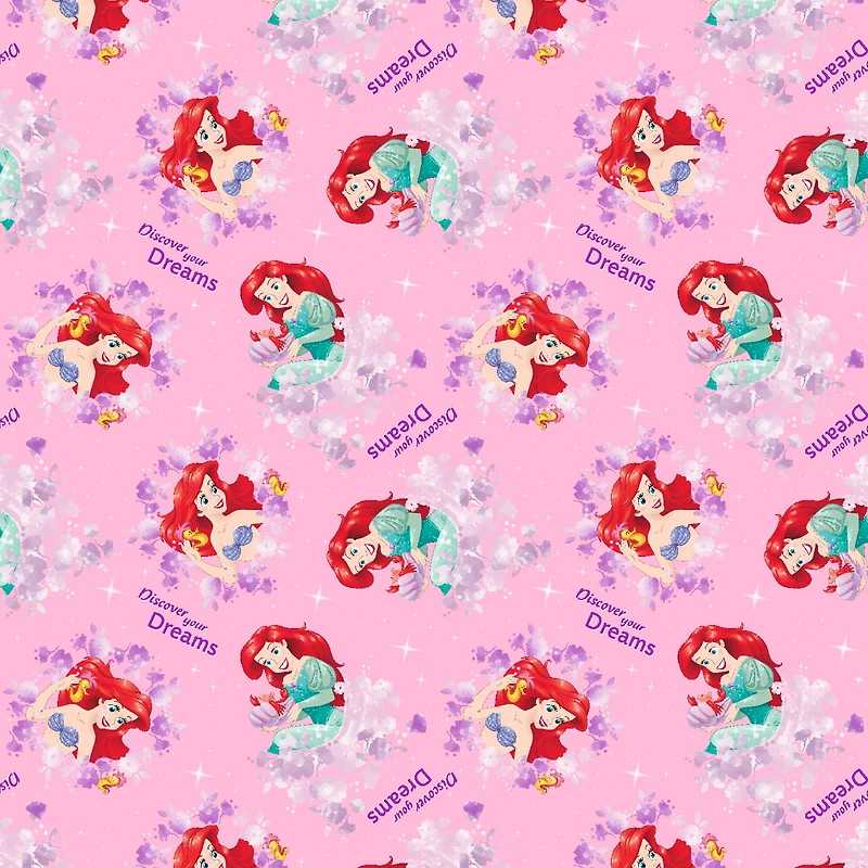 Disney® Princess Ariel Pink Discover Your Dreams Cotton Fabric