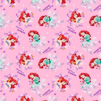 Disney® Princess Ariel Pink Discover Your Dreams Cotton Fabric