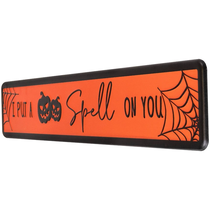20" Orange & Black "I Put a Spell on You" Halloween Wall Sign