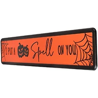 20" Orange & Black "I Put a Spell on You" Halloween Wall Sign