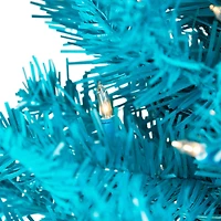 4ft. Pre-Lit Medium Turquoise Pine Artificial Christmas Tree, Clear Lights