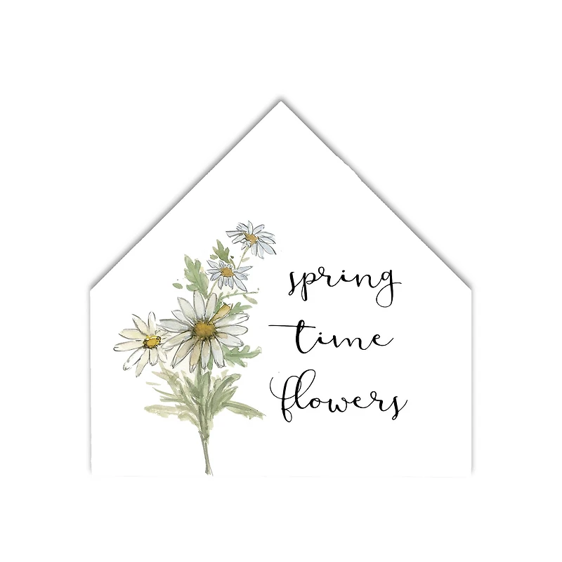 Spring Flowers 12" x 12" House Shaped Canvas