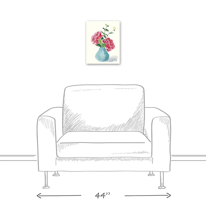 Pink Peonies 11" x 14" Canvas Wall Art