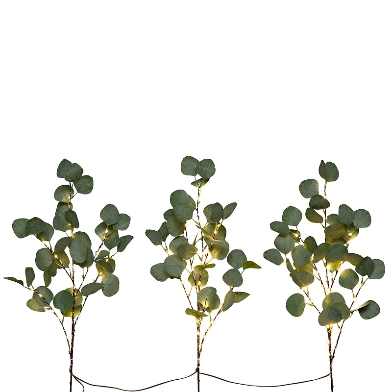 23" Pre-Lit Eucalyptus Branch Stem Set