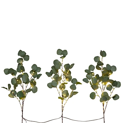 23" Pre-Lit Eucalyptus Branch Stem Set