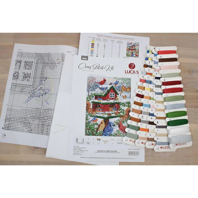 Luca-S Blissful Bird Feeder Counted Cross Stitch Kit