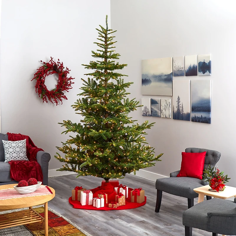 9ft. Pre-Lit Layered Washington Spruce Artificial Christmas Tree, Clear Lights
