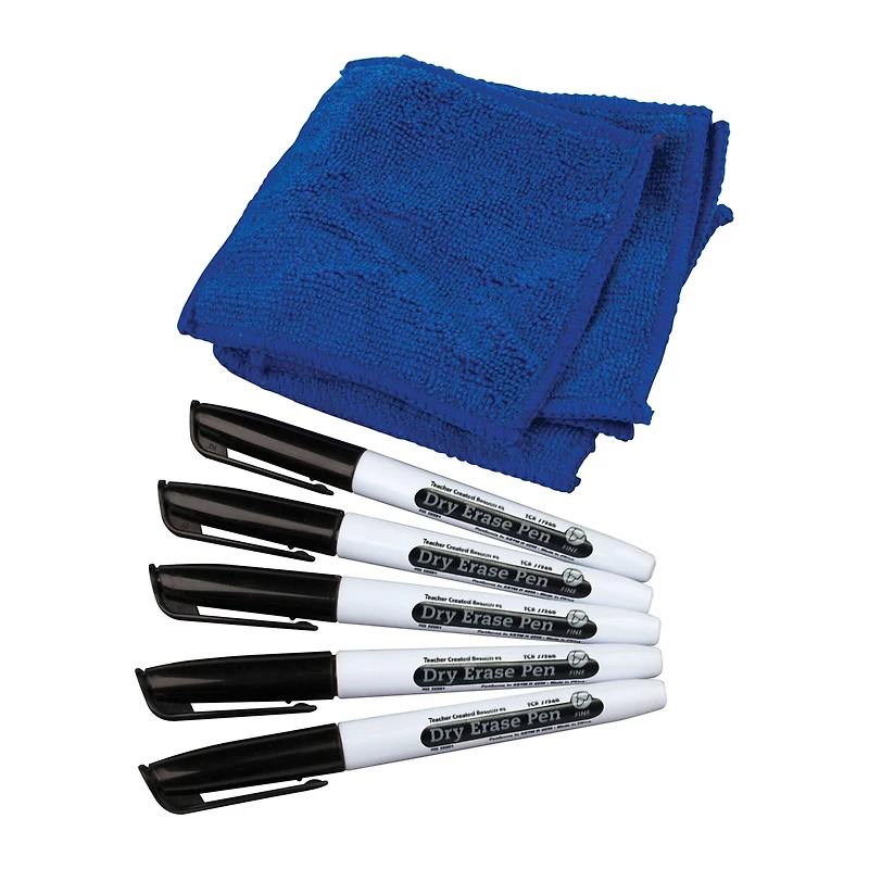 Teacher Created Resources® Dry Erase Pens & Microfiber Towels, 3 Packs of 30