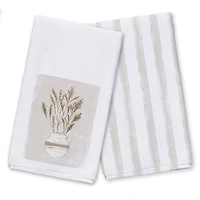 Pampas Plant Striped 16" x 25" Towel Set