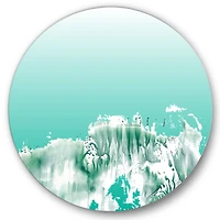 Designart - Auquamarine Landscape - Traditional Metal Circle Wall Art