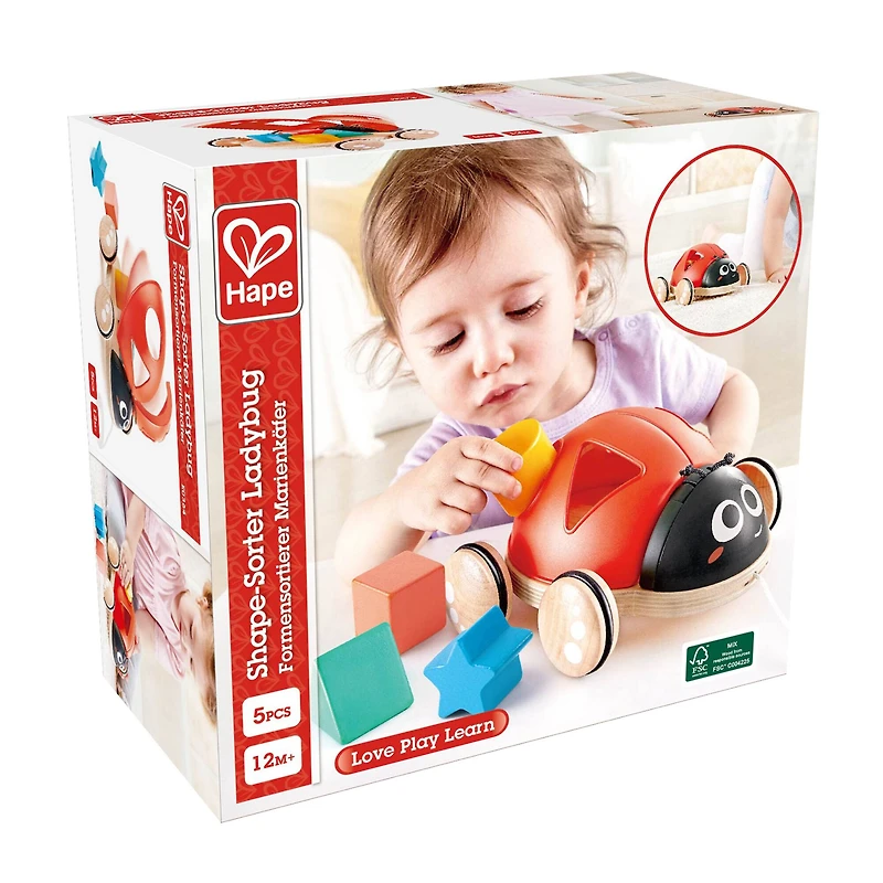 Hape Shape-Sorter Ladybug Wooden Toddler Toy