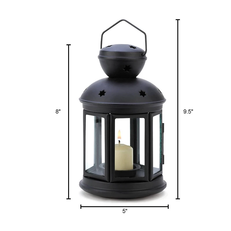 9.5" Black Colonial Candle Lantern