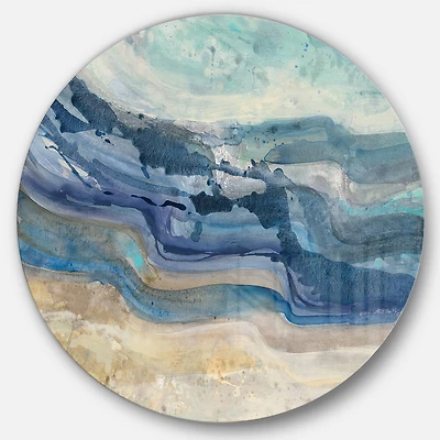 Designart - Coast Blue Sea Waves Watercolour