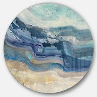 Designart - Coast Blue Sea Waves Watercolour